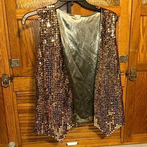 Vintage JOJACE  Disco Vest Gold Silver